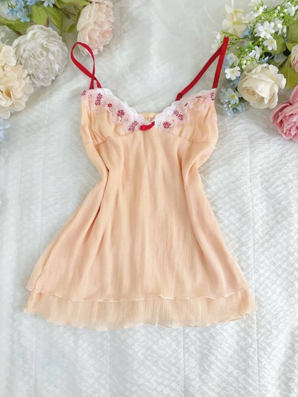 Women's Lace Trim Sleeveless Babydoll Cami Top - Picture 1 of 4